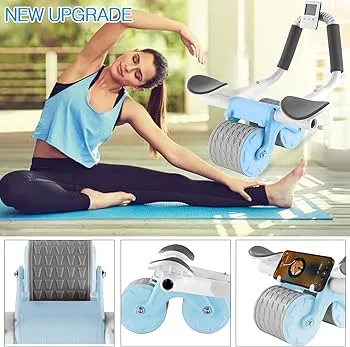 Abdominal 4 Wheel Roller ( Yoga Mats Free)