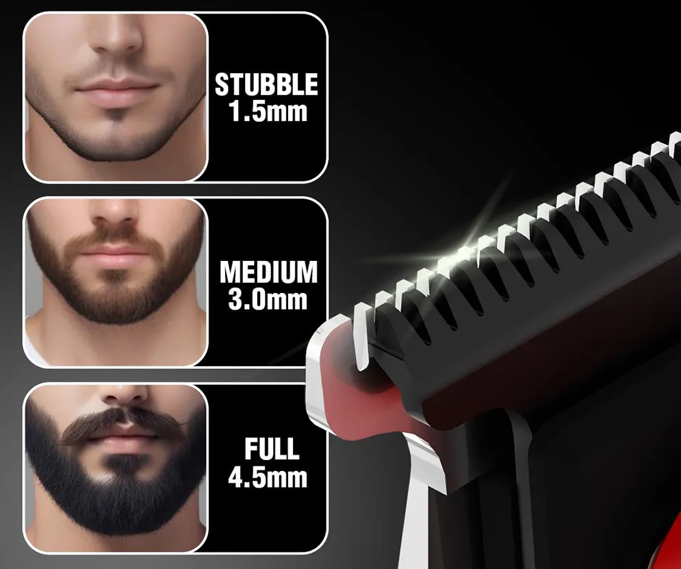 VGR V-987 Rosso Professional Beard and Moustache Trimmer for Men